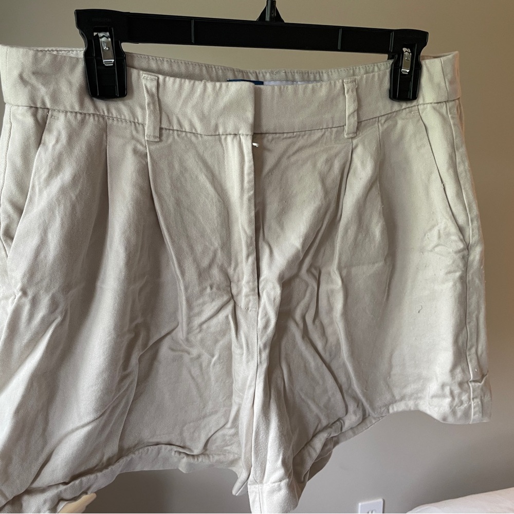 Beige High-Waisted Shorts